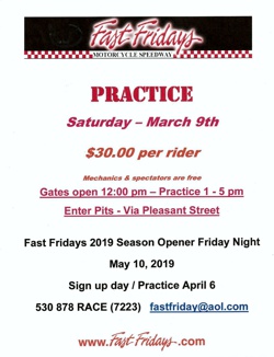 2019 Fast Fridays Schedule