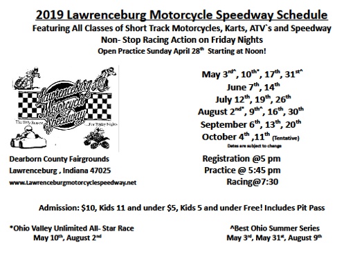 Lawrenceburg Schedule